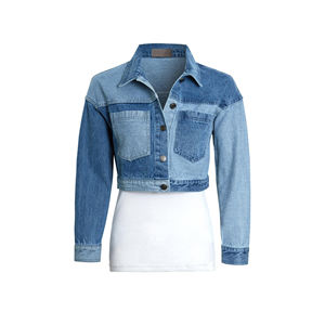 Econex-Veste en jean vintage surdimensionnée pour femmes, streetwear décontractée bleu délavé, veste en jean pour dames, vente en gros, 2025 - Product Image 6