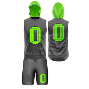 Style à capuche haute qualité 100% Polyester Compression 7v7 uniforme équipe de jeunes 7v7 ensemble de maillots - Product Image 1