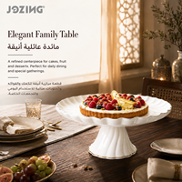 JOZING Assiette à gâteau ronde en céramique de 11,8 pouces, support de service, vaisselle de fête, stock disponible, prix de liquidation d'usine