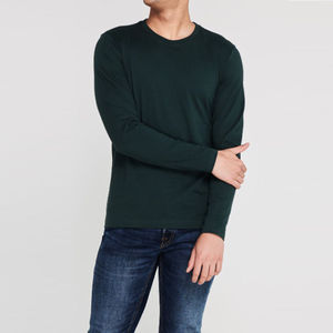 T-shirt à manches longues personnalisable pour hommes, matériau en polyester de coton de haute qualité, t-shirts décontractés à la mode et confortables - Product Image 2