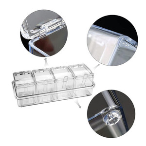 Organizador de Especias Acrílico Myrva, 6 Compartimentos, Transparente, Apilable, para Especias y Condimentos - Product Image 5