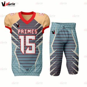 Uniforme de fútbol americano de diseño personalizado juvenil más vendido, ropa de práctica de manga corta transpirable, pantalones de técnicas bordadas - Product Image 3