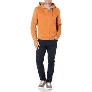 Sudaderas y sudaderas transpirables para hombre OEM logotipo personalizado 300G 100% algodón hombro caído suelto hombres Zip-Up Basics sudaderas con capucha Casual - Product Image 5