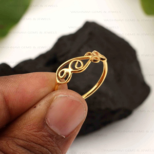 Classic Filigree Band <b>Ring</b> 925 Sterling Silver Statement <b>Plain</b> Boho Band 18K Micron Gold Plated Eternity Vermeil Fine Jewelry - Product Image 6