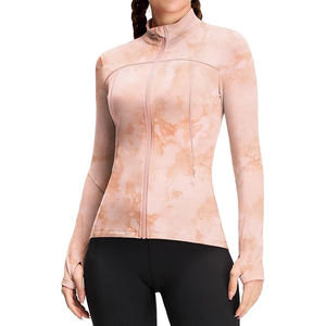 Full Zip Stretch Top Women Lightweight <b>Jacket</b> Soft <b>Yoga</b> Athletic Training Wear Comfort Nylon Spandex Fabric - Product Image 1