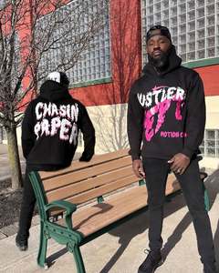 ชุดวอร์มผ้าคอตตอนสำหรับผู้ชายชุดวอร์มผ้าคอตตอนชุดวอร์มกางเกงมีฮู้ดแบบสวมติดโลโก้ออกแบบได้ตามต้องการ - Product Image 1