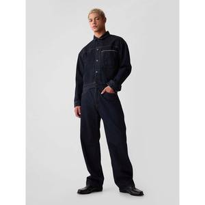 OEM Custom <b>Men's</b> Vintage Washed <b>Denim</b> <b>Jacket</b> 100% Cotton Button-Up <b>Black</b> High Street Style for Winter - Product Image 5