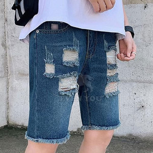 Shorts décontractés élégants effet déchiré tendance, confortables pour l'été et le quotidien - Product Image 3