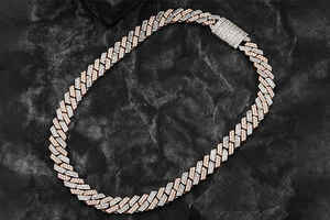 Cadena Cubana de Plata de Ley 925 Chapada en Oro de Lujo para Hombre con Diamantes Cultivados en Laboratorio, Joyería de Moda Hip Hop - Product Image 2