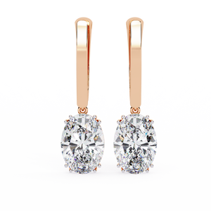Boucles d'oreilles en or 18 carats brillantes avec diamant de laboratoire, boucles d'oreilles de qualité supérieure - Product Image 2