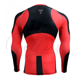 Camiseta de Compresión de Diseño Nuevo, Ropa Deportiva al por Mayor para Hombre, Ligera, Transpirable, Ajustada, de Spandex/Poliéster, Manga Larga, Secado Rápido - Product Image 2