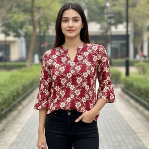 Kurti Corto de Rayón Slub de la Colección Mayurika, Tallas <span class=keywords><strong>M</strong></span> a XXL - Product Image 1