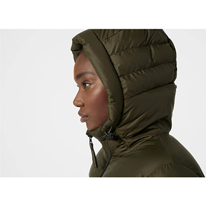 เสื้อโค้ทขนเป็ดสไตล์สตรีทของผู้หญิงเสื้อแจ็กเก็ตบุนวมผ้าลินินขนสัตว์ลายพื้นพื้นด้านหน้าสำหรับใส่กลางแจ้ง - Product Image 4