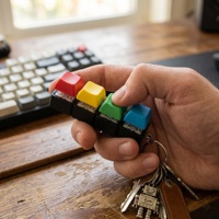 Base de testeur de commutateurs PC à 4 trous pour clavier fidget avec porte-clés, cadeau technologique personnalisé, jouet de bureau pour fêtes de Noël