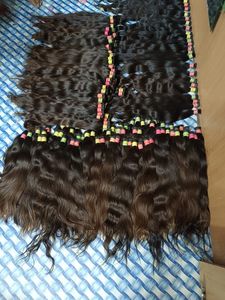 100% brut indien Temple bouclés Machine Double trame vague profonde traitement de faisceau aucun tressage Extensions de cheveux humains non transformés - Product Image 2