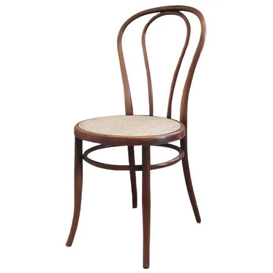 Bentwood Stuhl mit Rattan Sitz Braun Farbe-Moderne Möbel Hand gefertigtes Massivholz aus Indonesien Manufaktur