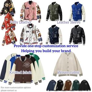 Veste de baseball en chenille à col montant pour homme, nouvelle conception, ample, avec patchs en chenille, veste matelassée d'automne - Product Image 4