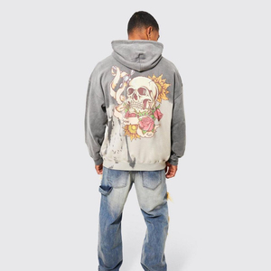 Best-seller hommes à la mode 100% coton à capuche personnalisé Style décontracté solide teint coupe régulière poche printemps automne hiver - Product Image 4