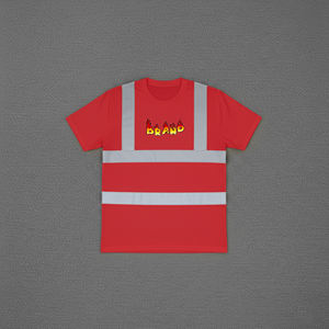 Hi-vis Polyester Waterproof LED Flash ANSI Class 2 Construction Safety Shirt <b>Reflective</b> <b>Tape</b> Solid Color Customized Logo for Men - Product Image 4