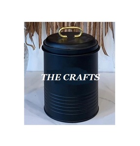 Boîte de papier de sel de fer de nouvelle conception avec couvercle en bois stockage de boîte de conteneur de couleur noire de qualité supérieure Dabba à bas taux - Product Image 4