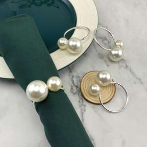 Stainless Steel Napkin Rings with Mop <b>Work</b> <b>for</b> Wedding and Party <b>Table</b> Settings - Product Image 1