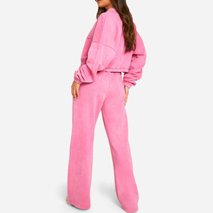 Nouveau survêtement surdimensionné de style streetwear personnalisé, vente en gros, lavage à l'acide, survêtement pour femmes, taille plus pour femmes, survêtement court - Product Image 2