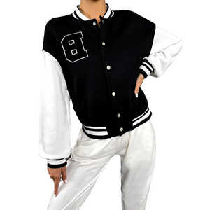Veste de baseball pour femmes Veste universitaire pour femmes à manches longues Veste Letterman pour femmes en laine et polyester brodés de qualité supérieure - Product Image 1