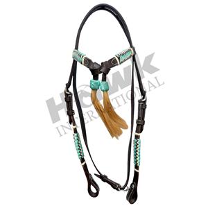 หนังม้าคุณภาพพรีเมี่ยมแบบตะวันตกพร้อมพนักพิงศีรษะดีไซน์แบบนาฟท์สำหรับขี่และแข่งรถ - Product Image 1