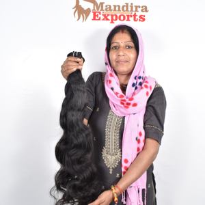 Extensions de cheveux humains Remy indiens vierges noirs non traités, 100% naturels, ondulés, double trame, 10-32 pouces - Product Image 3