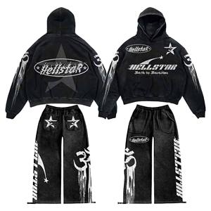 Conjunto Deportivo Informal para Hombre, Sudadera con Capucha Moderna y Pantalones Ajustados, Estilo Urbano, 100% Algodón, Tejido Cómodo, Venta al por Mayor Directa de Fábrica - Product Image 2