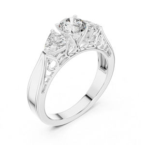 Anillo de Diamante Cultivado en Laboratorio con Corte Trillón en Oro Amarillo de 14K para Mujer |   Ropa de Boda |   Certificado IGI 1.02 Ct Lujo - Product Image 4