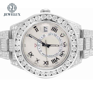 Montre-bracelet analogique de luxe en acier inoxydable pour hommes Moissanite Diamond Iced Out Mouvement mécanique de style Hip Hop à la mode classique - Product Image 2