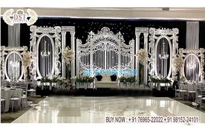 Traditional Indian Wedding Mogul Stage Stylish Wedding Fiber Rajwada Stage Set 2016 New <b>Model</b> Fiber Carved Stage Decor Germany - Product Image 6