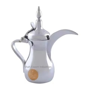 Hervidor Dallah de café árabe de latón puro con esmalte dorado para el hogar y el restaurante, ollas para servir té y café de mesa - Product Image 4