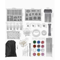 Kit de moldes de silicona SC ECOMMERCE para joyería DIY, resina epoxi, pendientes, colgantes, llaveros, taladro/cuentas D4-C7AE-48WN