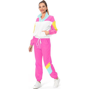 Costume coupe-vent de haute qualité pour femmes nouveau Design ensemble 2 pièces col à capuche respirant taille élastique réglable couleurs contrastées - Product Image 5