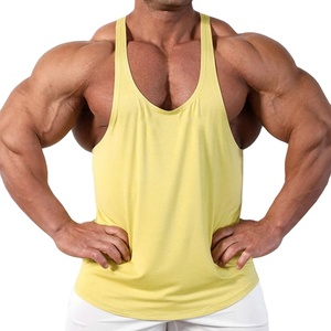 Gym Bodybuilding Training <b>Stringer</b> Cut Out <b>Vest</b> Top Solid Color Quick Dry Men Anti-Shrink Custom Material High Quality Jersey - Product Image 3