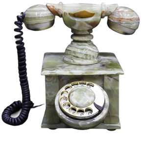 Teléfono Antiguo de Mármol Ónix, Teléfono de Piedra Natural, Teléfono Antiguo de Ónix - Product Image 1