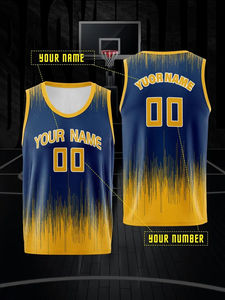 Uniforme de basket-ball personnalisé pour hommes, maillot en polyester respirant réversible, ensemble de vêtements de sport pour basketball de grande taille - Product Image 2