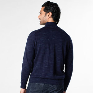 Pull pour hommes de haute qualité avec logo personnalisé Pull côtelé à col montant et manches longues en tissu respirant pour hommes - Product Image 4