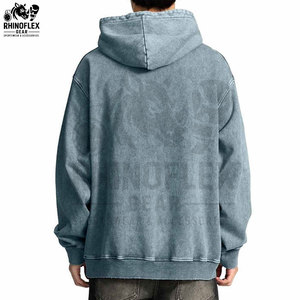 Sweat-shirts à lavage acide de haute qualité, imperméables, en coton mélangé et polaire, design personnalisé, couleur unie, streetwear pour adultes - Product Image 4