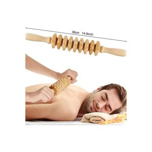 Rodillo de masaje de madera para cintura, cuello, espalda y piernas, anticelulítico, de primera calidad - Product Image 4