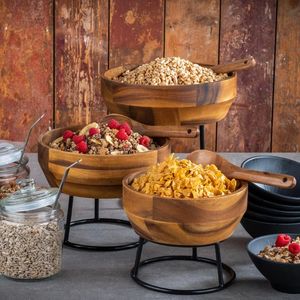 Ensemble de 3 bols à salade en bois naturel de haute qualité de la marque Lavihexco, écologiques, faits à la main, style campagnard, pour la cuisine vietnamienne, les fêtes - Product Image 6