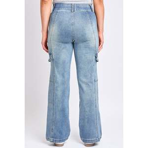 Pantalones de mujer Casual algodón Denim Jeans plisado pierna ancha Hip Hop inferior de talla grande Pantalones holgados verano Cargo Pantalones para mujer - Product Image 6