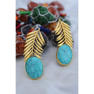 new designer latest fashion trending goldplated light <b>weight</b> stone stud <b>hoop</b> Brass Earrings for girls and women - Product Image 5