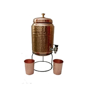 Enfriador de Agua de Cobre 100% Puro para el Hogar con Soporte Metálico, Olla de Agua de Cobre Sostenible de la Mejor Calidad 100% Hecha a Mano - Product Image 1