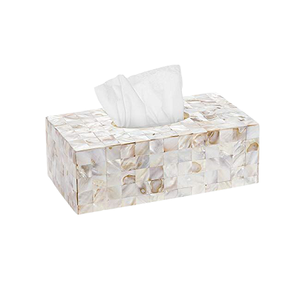 Boîte à mouchoirs en nacre et en bois Boîte de rangement pour serviettes de forme rectangulaire faite à la main au prix le plus bas - Product Image 6