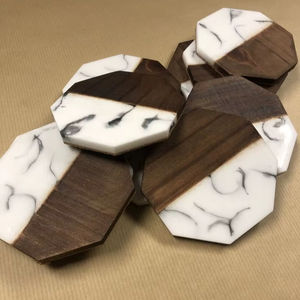 ROOP DESIGN UNIQUE COASTER EN RÉSINE DE BOIS ÉPOXY pour Café Thé Boisson En Bois Personnaliser Carré Rond Tasse À Thé - Product Image 1
