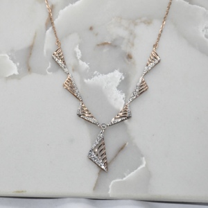 VDS Women's 18KT Solid Gold Minimalist <b>Necklace</b> Real Natural Diamond Brilliant Cut HI-VSSI IGI Certified Engagement Wedding - Product Image 1