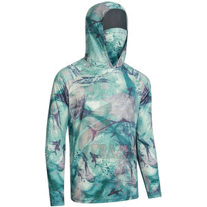 Vente en gros de sweats à capuche de pêche avec protection solaire avec impression de logo personnalisé sweats à capuche de pêche à manches longues pour hommes - Product Image 1